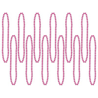Beistle Party Bead Necklaces - Small Round - cerise
