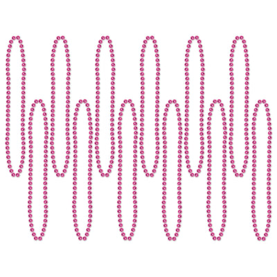 Beistle Party Bead Necklaces - Small Round - cerise