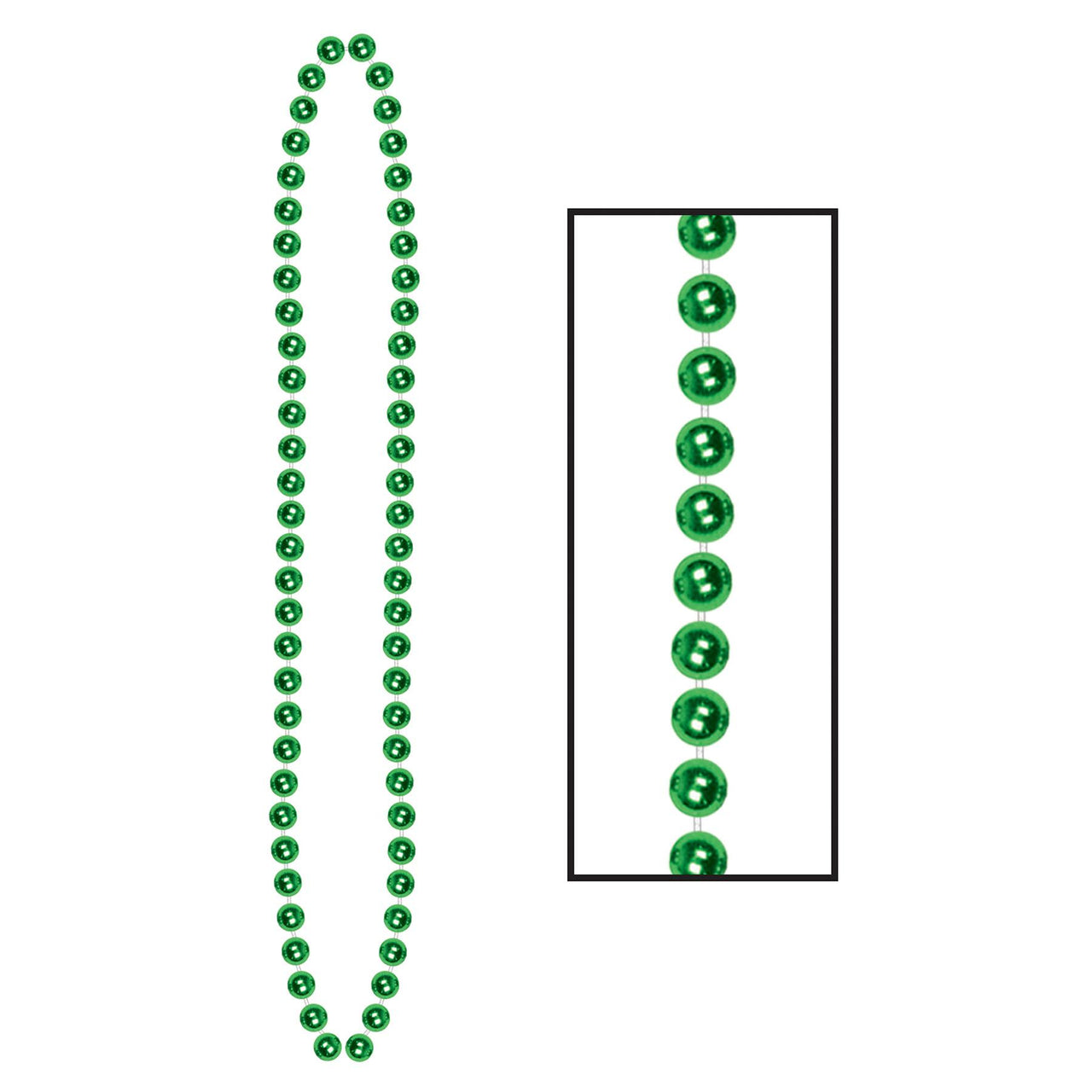 Bulk Party Bead Necklaces Small Round green (Case of 720) by Beistle