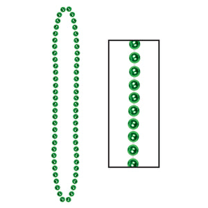 Bulk Party Bead Necklaces Small Round green (Case of 720) by Beistle