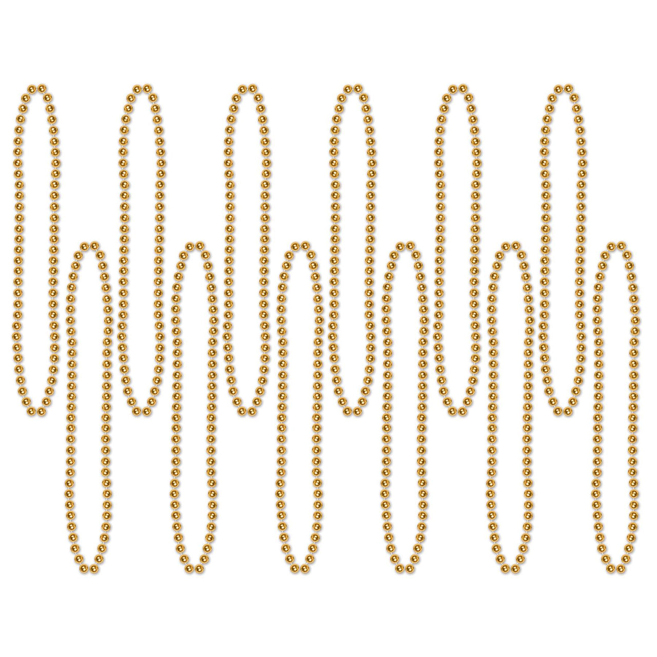 Beistle Party Bead Necklaces - Small Round - gold