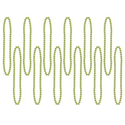Beistle Party Bead Necklaces - Small Round - Light green