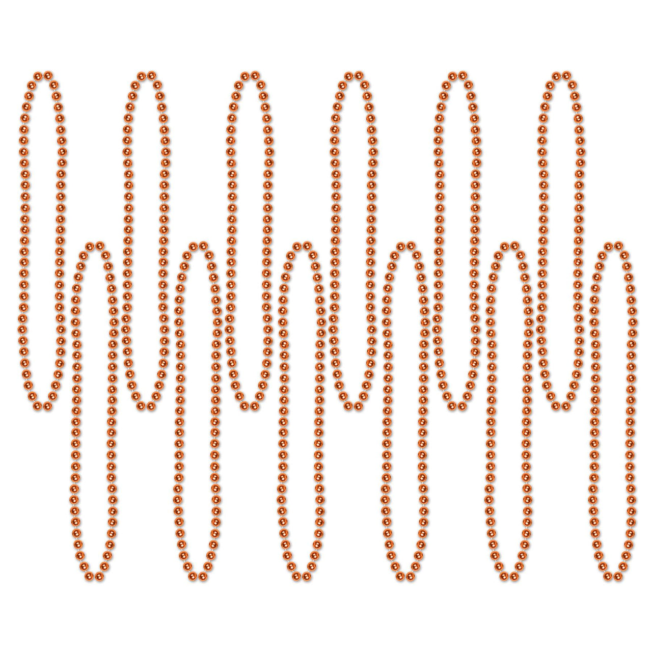Beistle Party Bead Necklaces - Small Round - orange