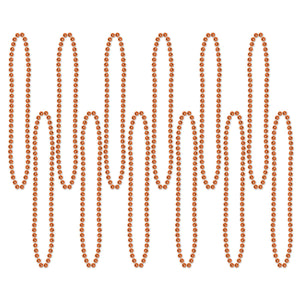 Beistle Party Bead Necklaces - Small Round - orange