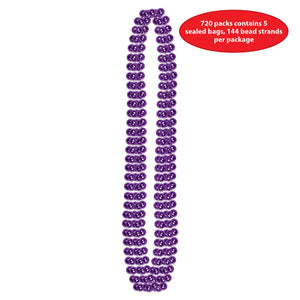 Party Bead Necklaces - Small Round - purple