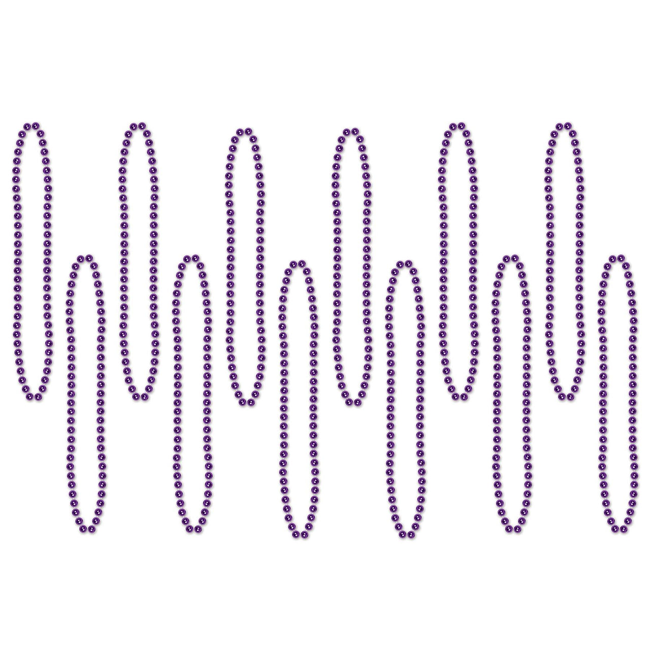 Beistle Party Bead Necklaces - Small Round - purple