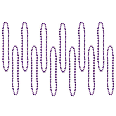 Beistle Party Bead Necklaces - Small Round - purple