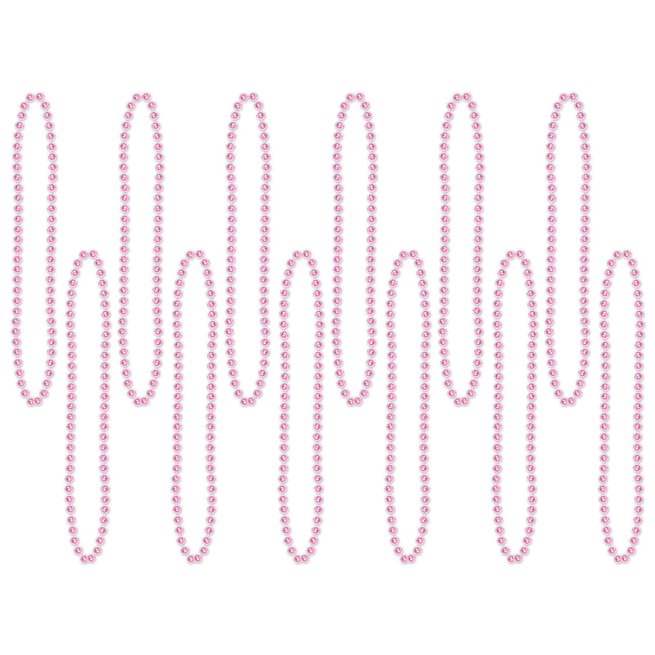 Beistle Party Bead Necklaces - Small Round - pink