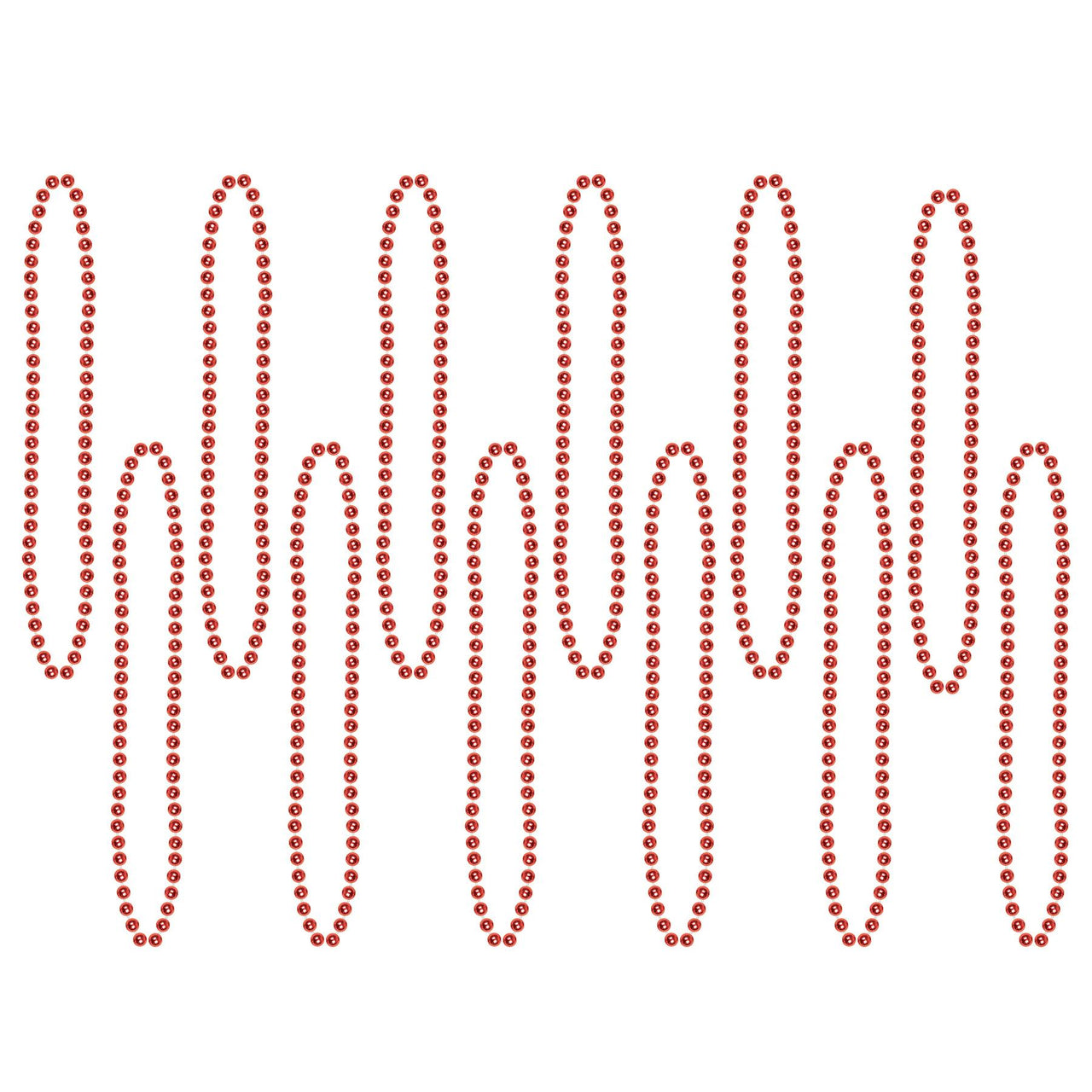 Beistle Party Bead Necklaces - Small Round - red