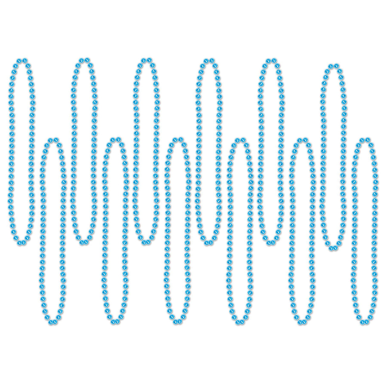 Beistle Party Bead Necklaces - Small Round - turquoise