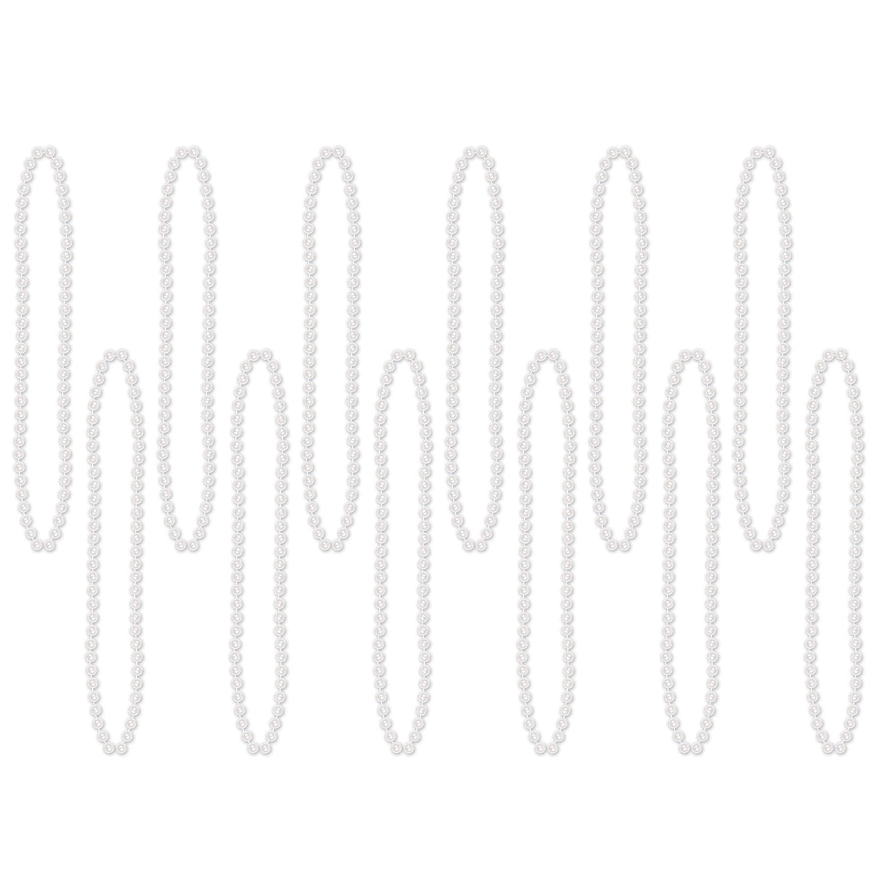 Beistle Party Bead Necklaces - Small Round - white