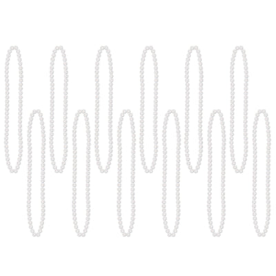 Beistle Party Bead Necklaces - Small Round - white