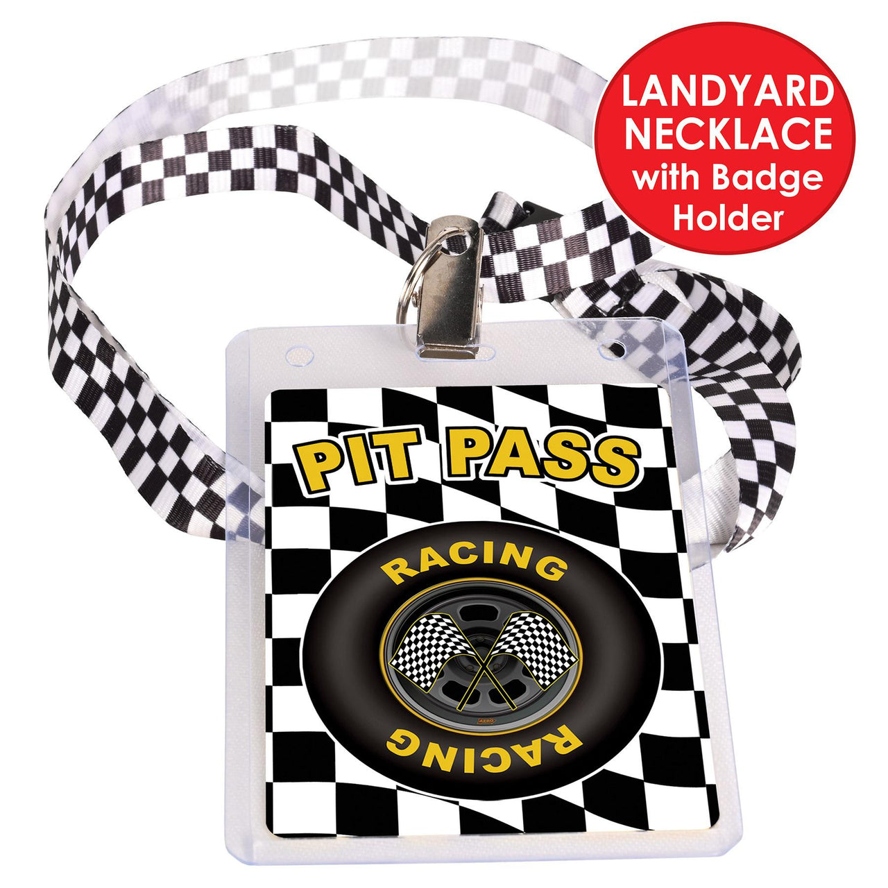 Reality Racing Pit Pass Racing Pit Party Pass with Lanyard 25 Inch | Beistle – Bulk Party Supplies