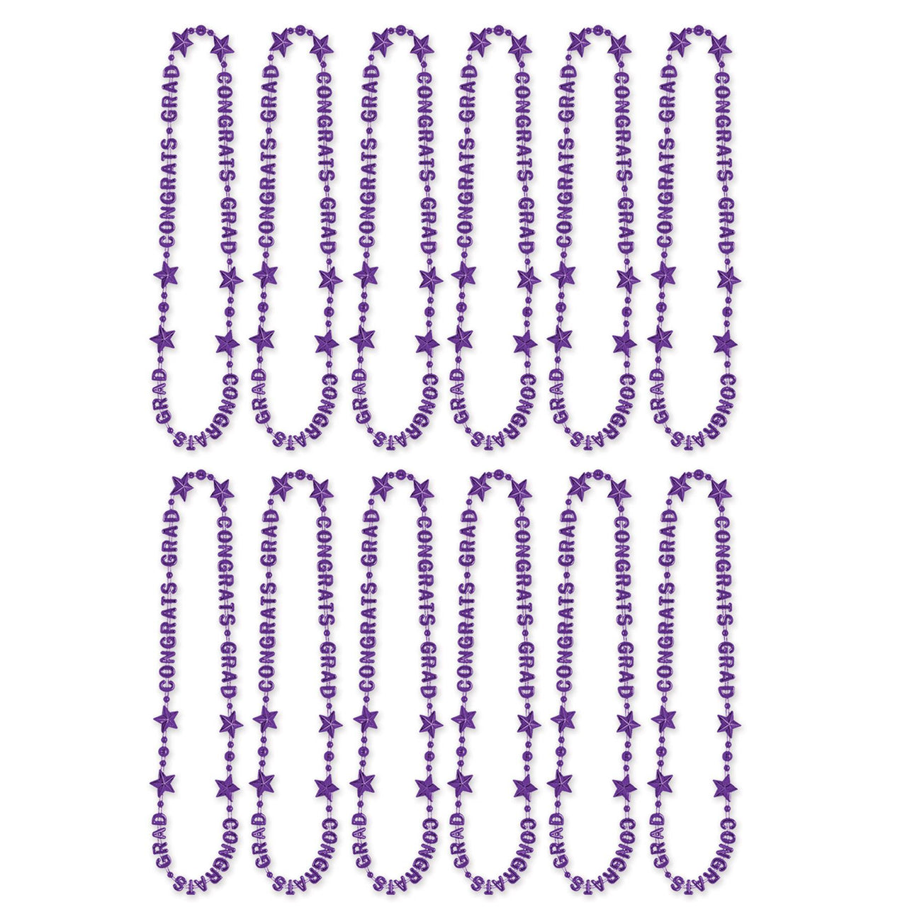 Congrats Grad Bead Necklaces - purple