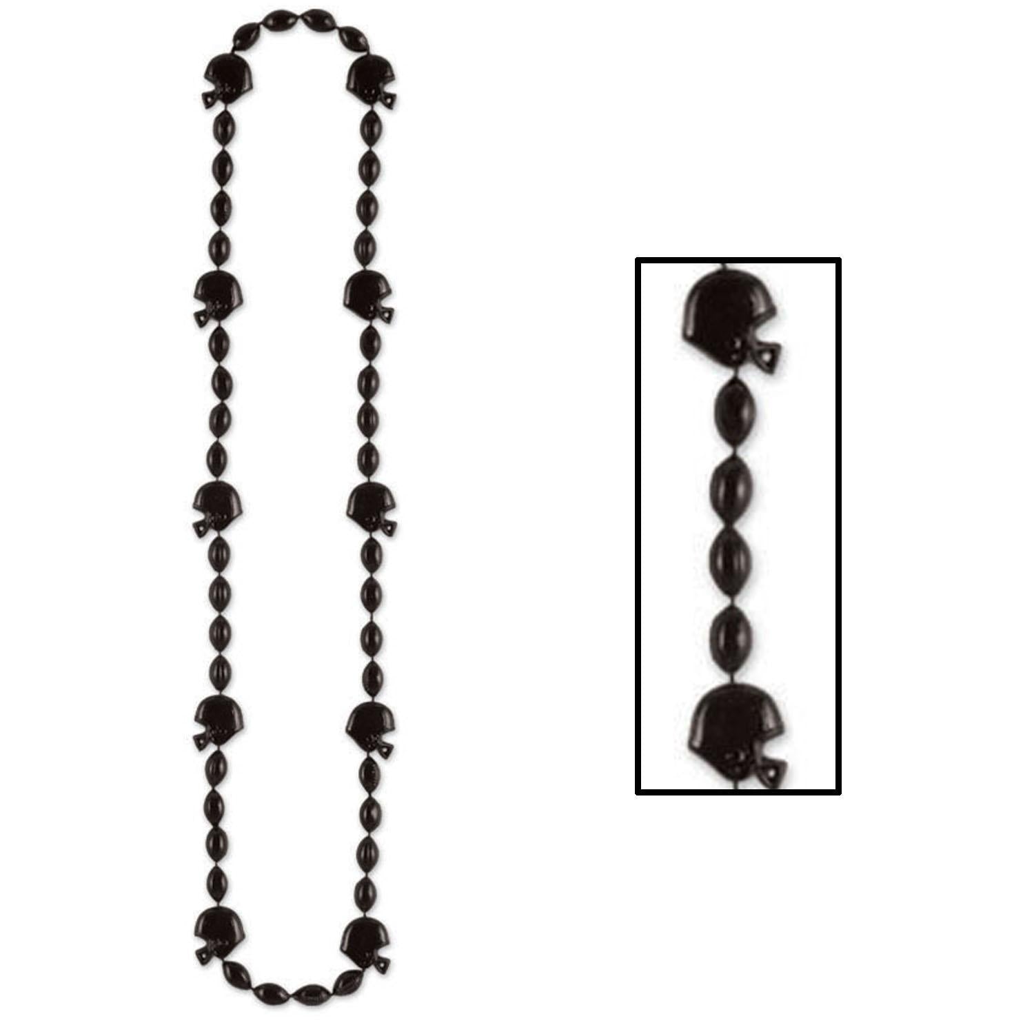 Beistle Football Party Bead Necklaces - Black