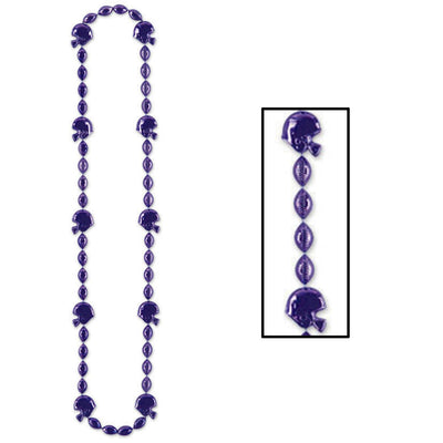 Beistle Football Party Bead Necklaces - Purple