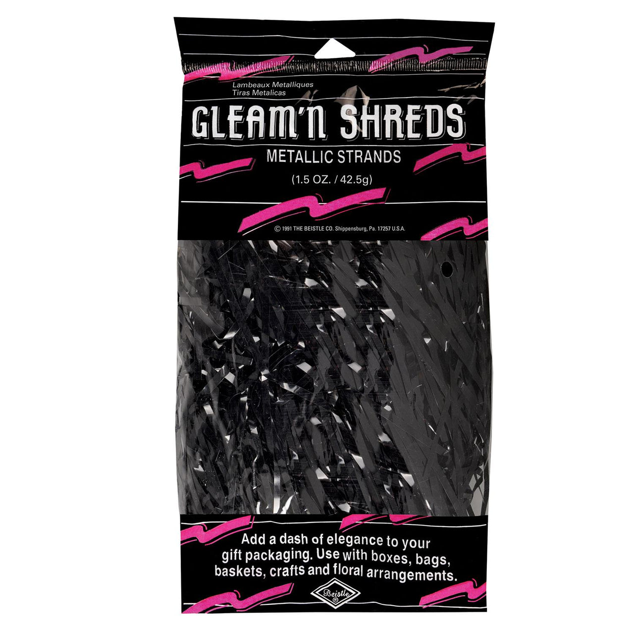 Party Gleam 'N Shreds Metallic Strands black (1.5 Oz/Pkg)