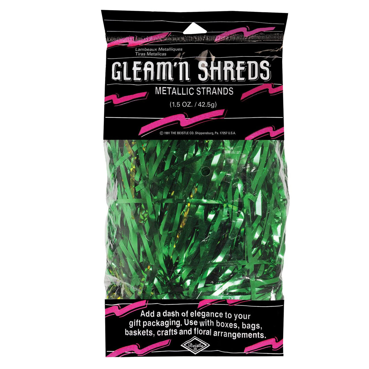 Party Gleam 'N Shreds Metallic Strands green (1.5 Oz/Pkg)