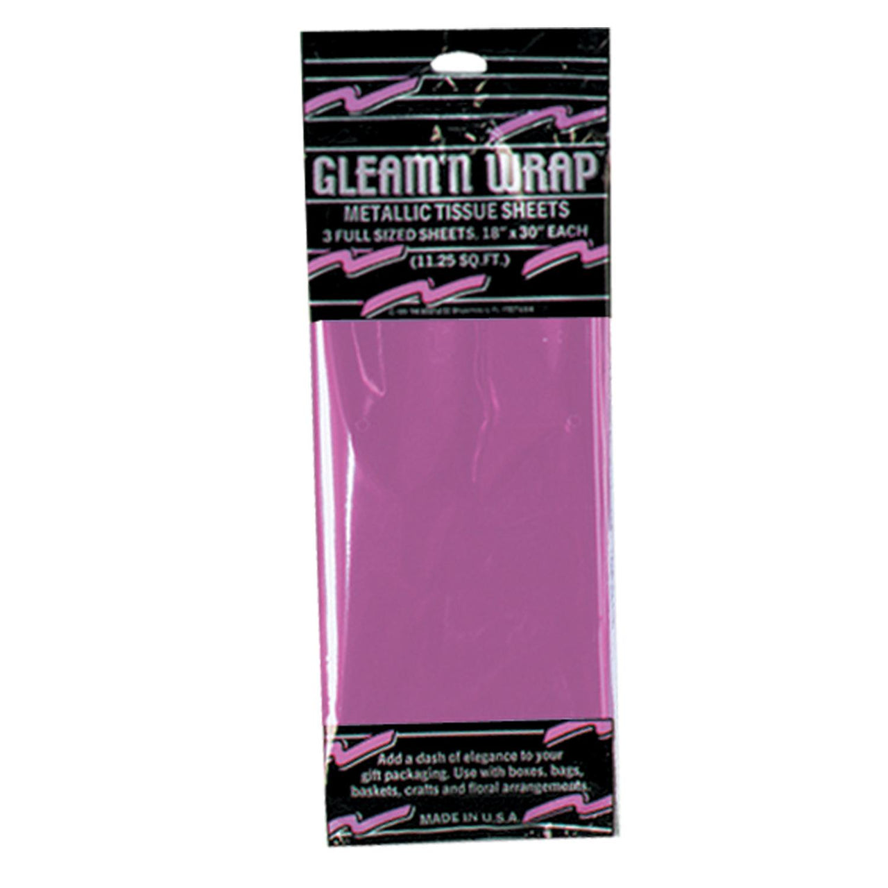 Beistle Party Gleam 'N Wrap Metallic Sheets cerise (3/Pkg)