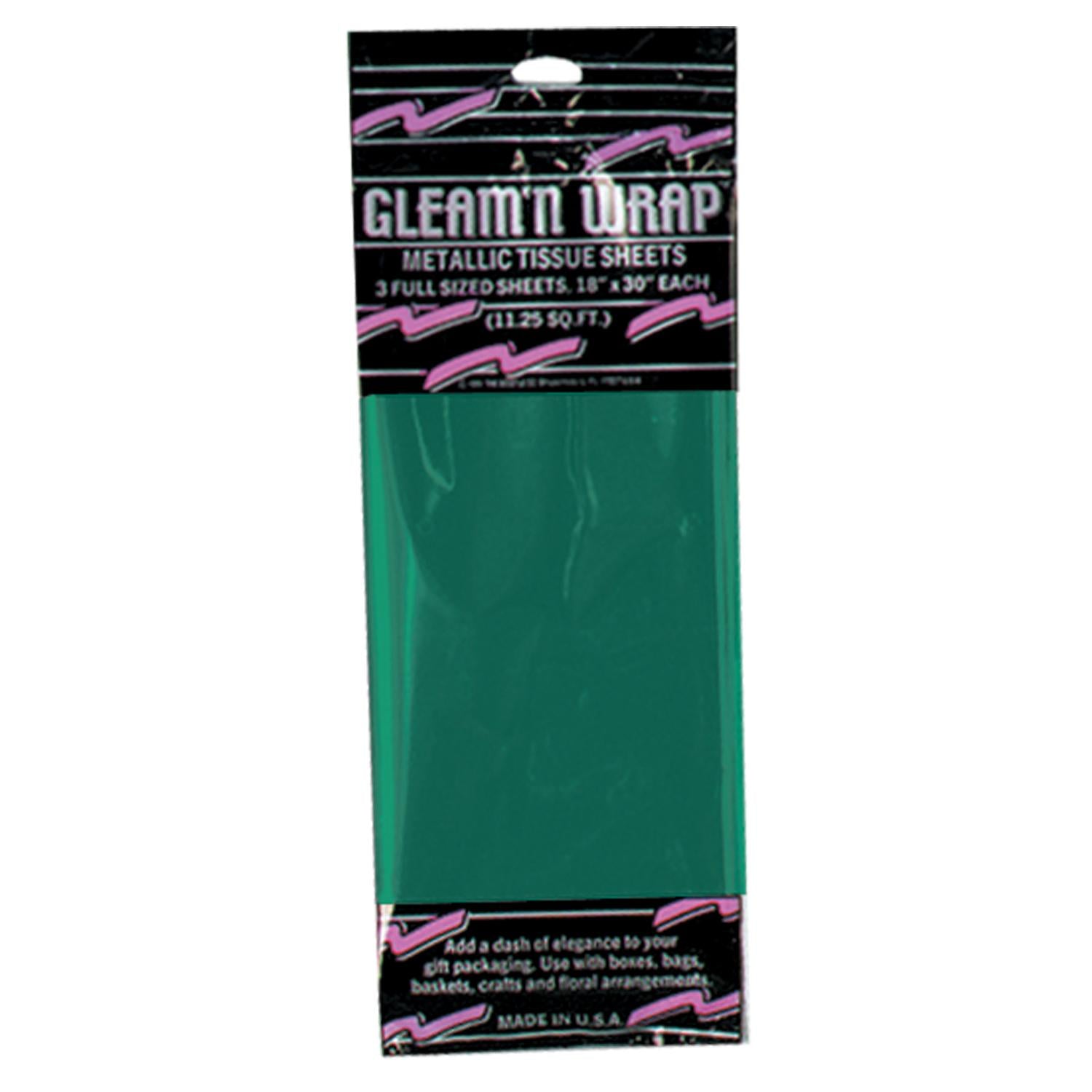 Beistle Party Gleam 'N Wrap Metallic Sheets green (3/Pkg)