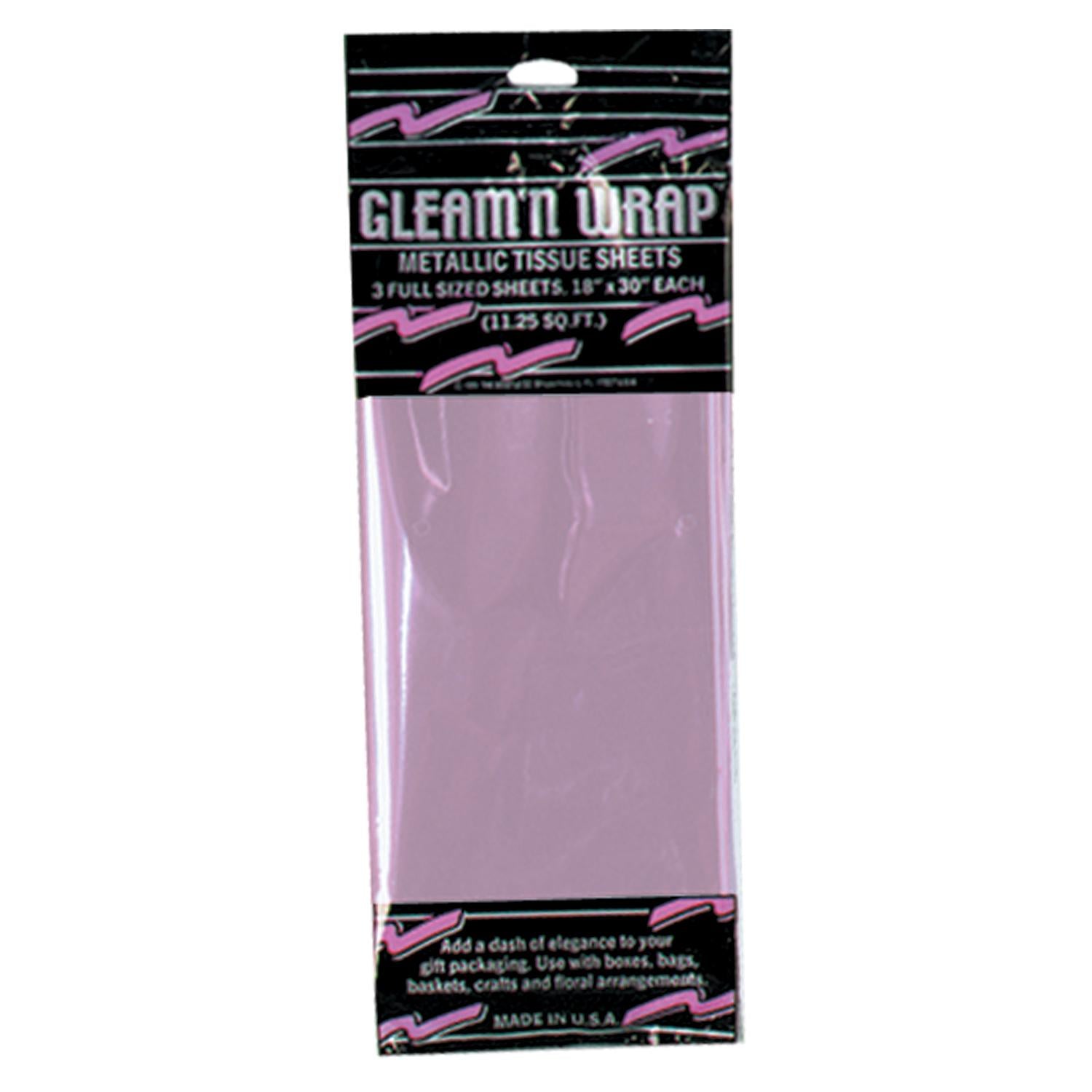 Beistle Party Gleam 'N Wrap Metallic Sheets pink (3/Pkg)