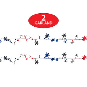 Gleam 'N Flex Star Garland - red, silver, blue 
