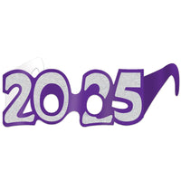 2025 Glittered Foil Eyeglasses assorted colors - New Years Glittered Foil Eyeglasses