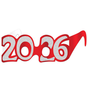 2026 Glittered Foil Eyeglasses assorted colors - New Years Glittered Foil Eyeglasses