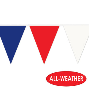 Bulk Red, White & Blue Pennant Banner (Case of 12) by Beistle
