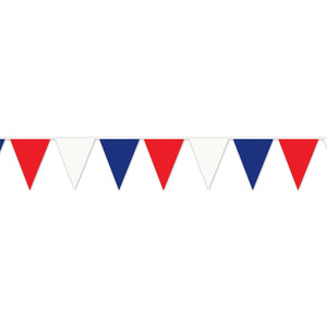 120 ft. - Beistle Red - White & Blue Party Pennant Banner