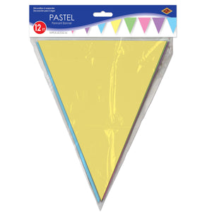 Pastel Pennant Banner, party supplies, decorations, The Beistle Company, Spring/Summer, Bulk, Spring-Summer Theme, Miscellaneous Spring and Summer Themed Party Supplies