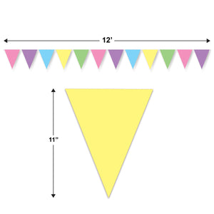 Pastel Pennant Banner, party supplies, decorations, The Beistle Company, Spring/Summer, Bulk, Spring-Summer Theme, Miscellaneous Spring and Summer Themed Party Supplies