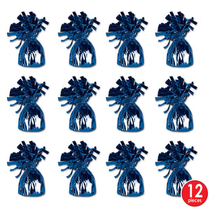 Bulk Metallic Wrapped Balloon Weight blue (Case of 12) by Beistle