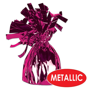 Bulk Metallic Wrapped Balloon Weight cerise (Case of 12) by Beistle