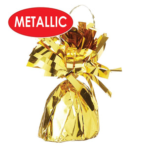 Metallic Wrapped Balloon Weight gold (Case of 12) Party Decorations in Bulk