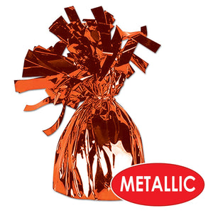 Bulk Metallic Wrapped Balloon Weight orange (Case of 12) by Beistle