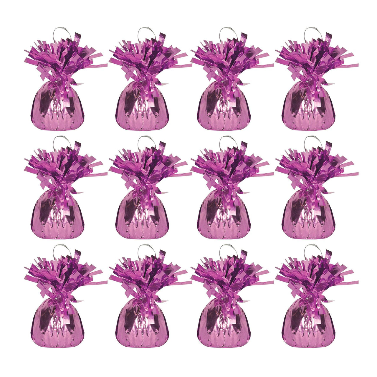 Bulk Metallic Wrapped Balloon Weight pink (Case of 12) by Beistle