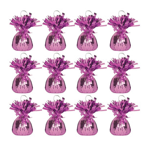 Bulk Metallic Wrapped Balloon Weight pink (Case of 12) by Beistle