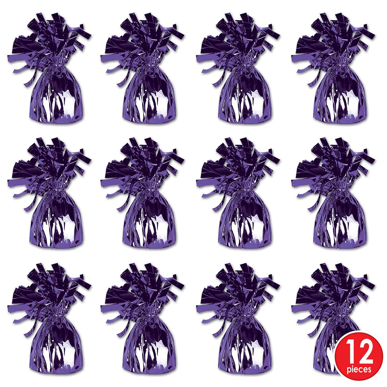 Bulk Metallic Wrapped Balloon Weight purple (Case of 12) by Beistle