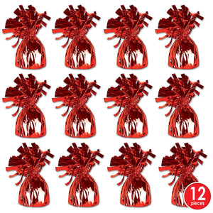 Bulk Metallic Wrapped Balloon Weight red (Case of 12) by Beistle