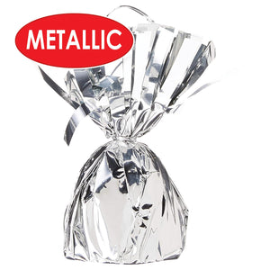 Bulk Metallic Wrapped Balloon Weight silver (Case of 12) by Beistle