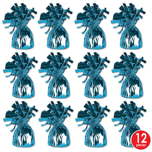 Bulk Metallic Wrapped Balloon Weight turquoise (Case of 12) by Beistle