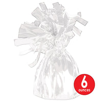 Bulk Metallic Wrapped Balloon Weight white (Case of 12) by Beistle