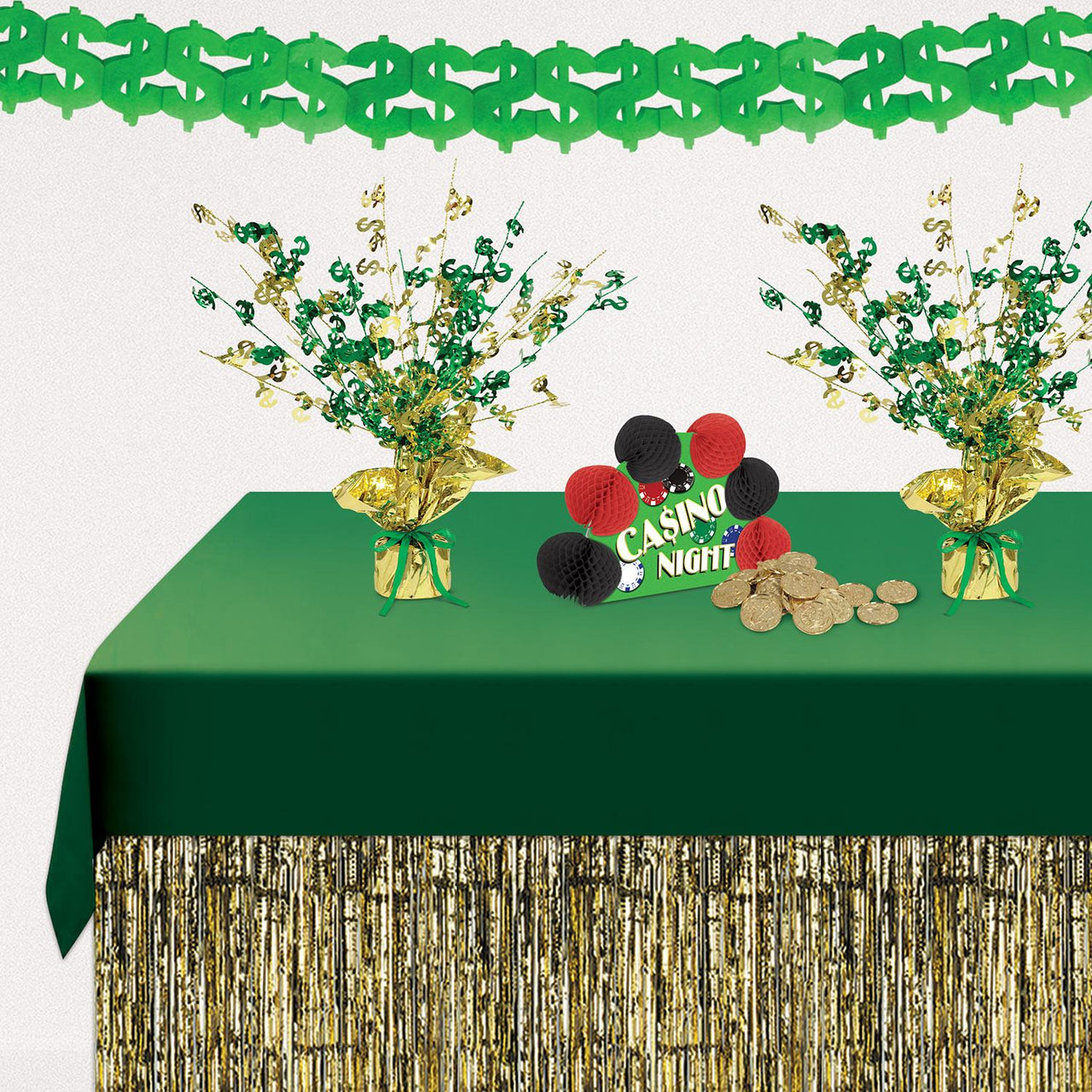 Bulk Casino Party $ Gleam 'N Burst Centerpiece (Case of 12) by Beistle