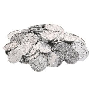Bulk Pirate Party Plastic Coins silver (Case of 1200) by Beistle