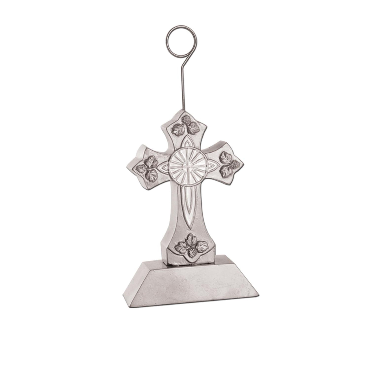 Beistle Cross Photo/Balloon Holder - silver