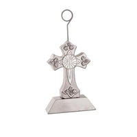 Beistle Cross Photo/Balloon Holder - silver