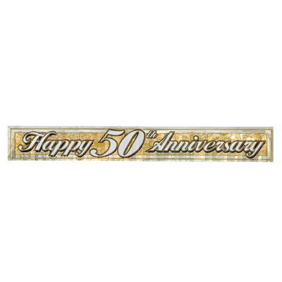 Beistle Metallic 50th Anniversary Fringe Banner