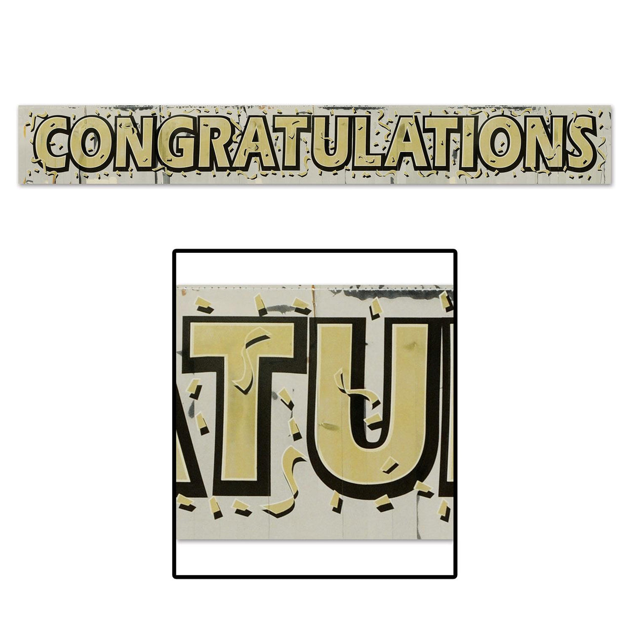 Metallic Congratulations Graduation Party Fringe Banner