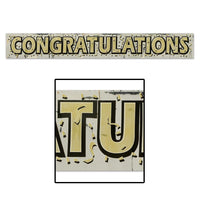 Metallic Congratulations Graduation Party Fringe Banner